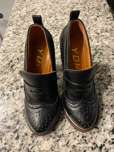 Ydn women black leather - black,
