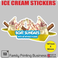 ICE CREAM Stickers - Cones - Tubs - Sundaes - Soft Drinks - BOAT SUNDAE