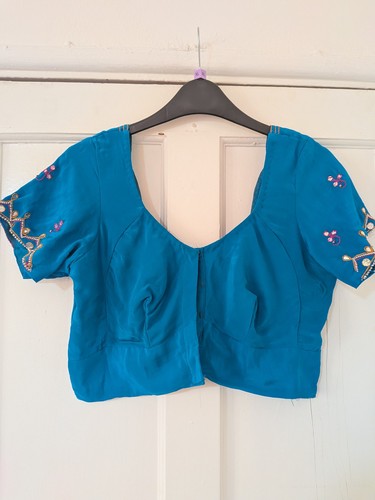 Embroidered blue indian - indian, blouse