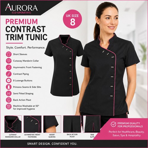 Womans black salon tunic - salon,