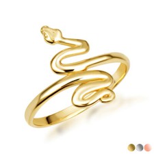 Gold Coiled Snake Band Ring (Available in Yellow/Rose/White Gold)