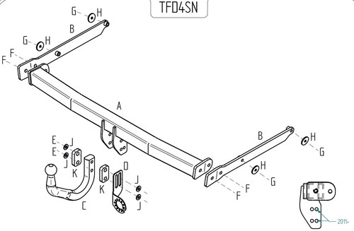 Towtrust swan neck - swan, automotive