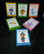 Set of 6 Childrens Card Games Old Maid Go Fish Crazy Eights Pirate Snap + 4 More