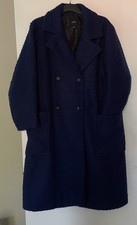 Sz 22  long double breasted indigo navy blue smart boucle warm coat Capsule