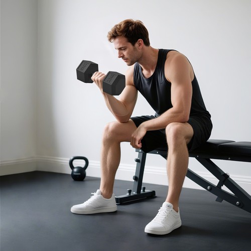 20kg hex rubber dumbbell - 20kg,