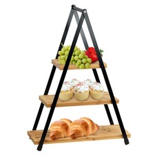 3 Tier Wooden Display Stand Tiered Trays Cake Holder for Afternoon Parties & Tea