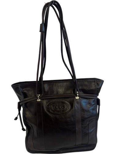 Tods leather tote bag dark - tods,