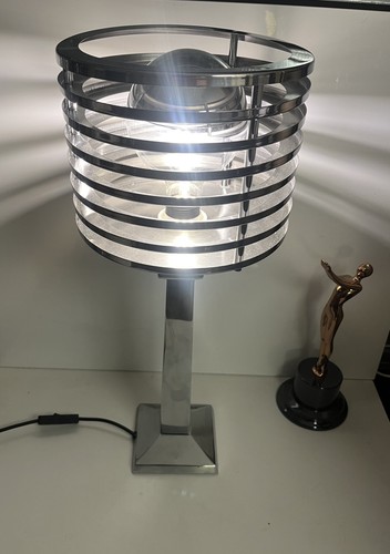 Chrome art deco round - , vented