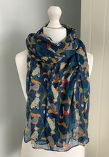 Dog Pattern Scarf - Blue - Daschund Dalmatian Poodle Labrador Terrier Schnauzer
