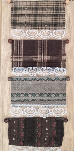 Dolls house fabric blinds - 4x,