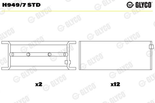 Crankshaft bearing shell set - crankshaft,
