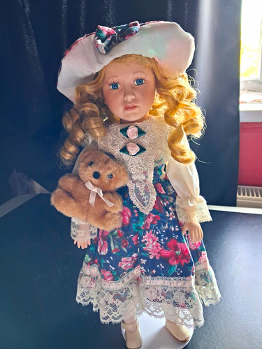 Girl porcelain doll blonde - girl,
