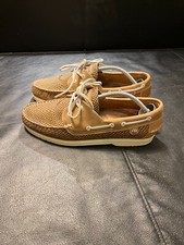 Panama Jack Womens Boat Shoes UK 7 Brown Patterned Leather Lace Up Shoes