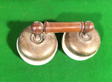 Vintage Dual Vitreous  and Brass Electric Light Switch