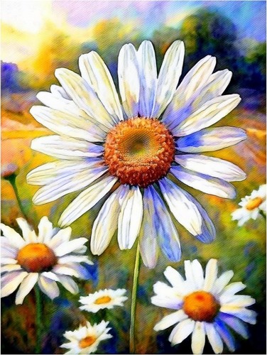 Tile mural daisy flower - tile,