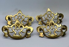 Vtg set brass ornate - set, of
