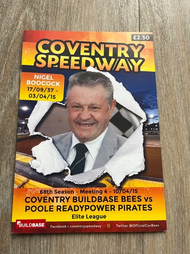 Coventry speedway programme - speedway,