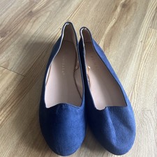 Primark Navy Faux Suede Ballet Pumps ladies shoes Size 3 Uk / 36 new 