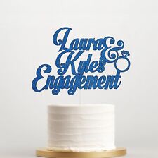 Personalised Engagement Cake Topper Any Name Engagement Party Glitter Cake Decor
