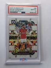 2023-24 Panini Select Soccer Bruno Fernandes Man Utd White Sparkle Rookie PSA 10