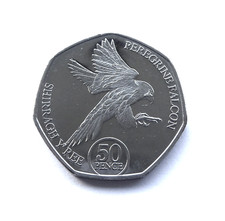 KING CHARLES III 2023 PEREGRINE FALCON ISLE OF MAN 50p COIN - IoM MANX