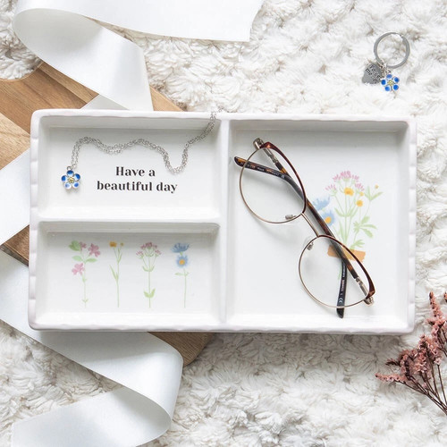Floral trinket tray - trinket, a