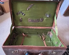 vintage brown leather suitcase