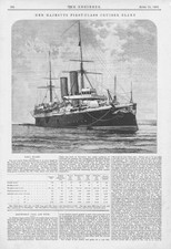 HMS BLAKE Royal Navy First Class Cruiser Antique Print 1892