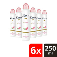 6 x 250ml Dove Pomegranate & Lemon Verbena Anti-perspirant Deodorant Spray