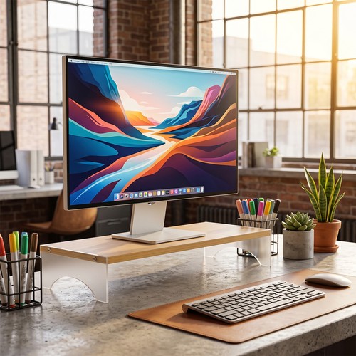 Tier wooden monitor stand - wooden,