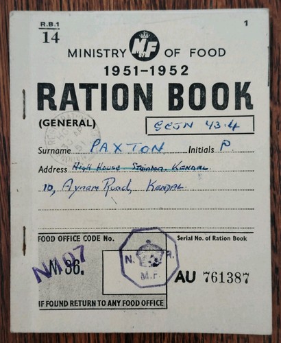 Ministry food ration book - ministry,