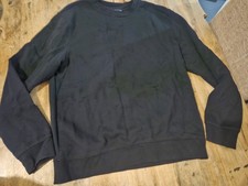 Mens Black Plain Jumper - XL -