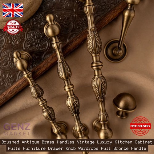 Antique brass cabinet handles - antique,