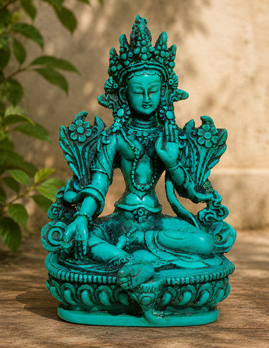 Green tara buddha statue - statue, |