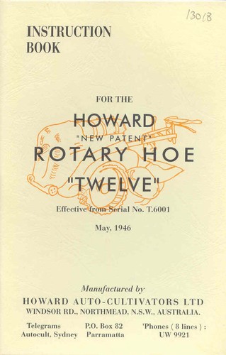 Howard instructions rotary hoe - howard,