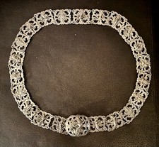 Solid Sterling Silver Siam Belt Siamese Mekkala Handmade 38" Rare  201.5g