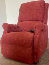 RESTWELL LUXURY ELECTRIC RISER RISE RECLINER RED CHENILLE CHAIR ~ CAN DELIVER