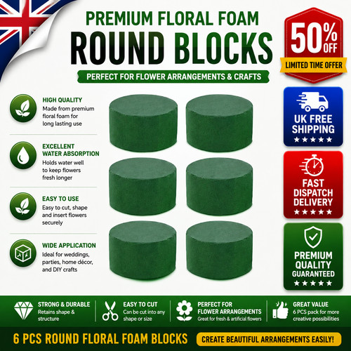 6pcs round floral foam blocks - 6pcs,