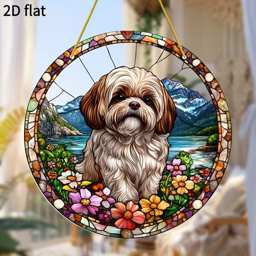 Shih tzu dog - design, suncatcher