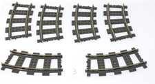 Lego 2867c01 Dark Gray Train, Track 9V Curve x6 pieces (L3)
