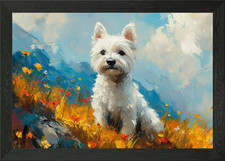Westie Dog in Floral Mountain