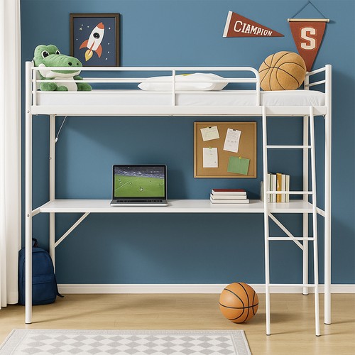 White high cabin bed - high,