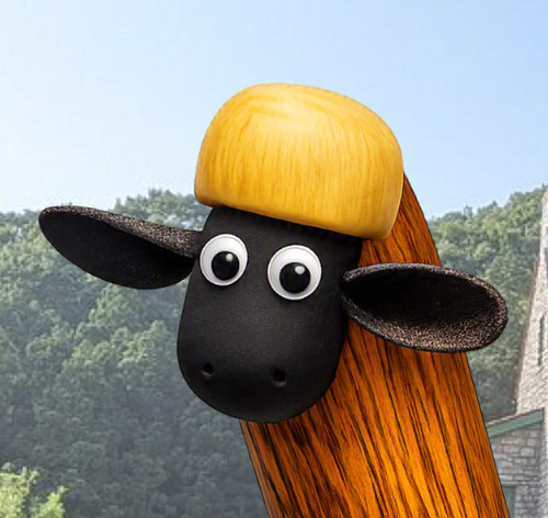 Artisan wooden shaun - wooden, sheep