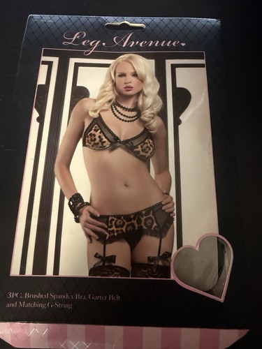 Leopard print lingerie set - print,