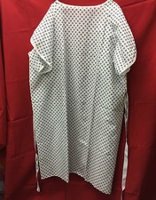 UNISEX NHS WRAP OVER WHITE HOSPITAL PATIENT GOWN, REUSABLE DIGNIFIED NIGHT DRESS