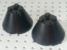 Lego Cone 4x4x2 with Axle Hole [3943b] Black x2
