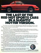 1986 Alfa Romeo Spider Veloce Coupe photo "Hotter Sports Car Version" print ad