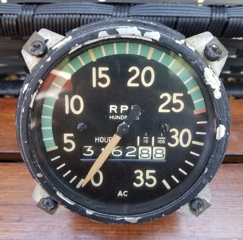 Vintage aircraft tachometer - vintage, ac