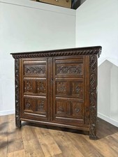 17th Century & Later Carved Oak Livery or Hall Cupboard