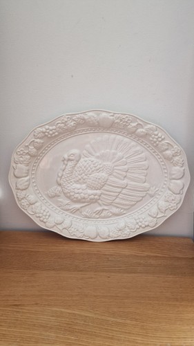 Vintage turkey platter white - vintage,